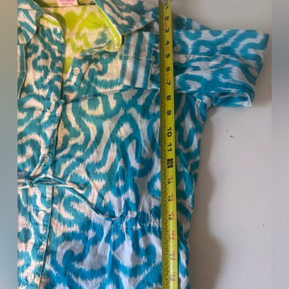 Gretchen Scott Everywhere Dress Arabesque Sky Blue Turquoise Sheath XS - Picture 13 of 14